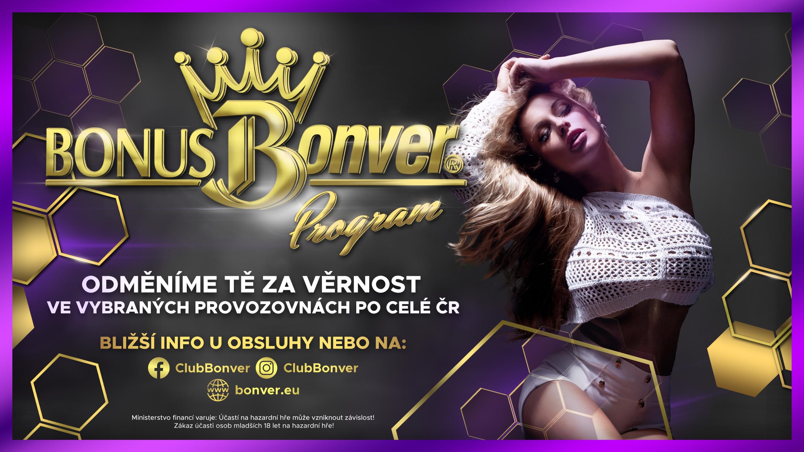 Grafika Bonver Bonus Program, žena, zlaté plástve, odměna za věrnost