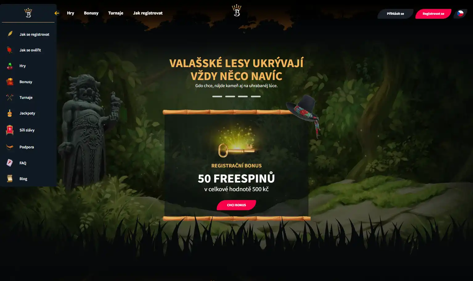 nabídka free spinů v online casinu Bonver