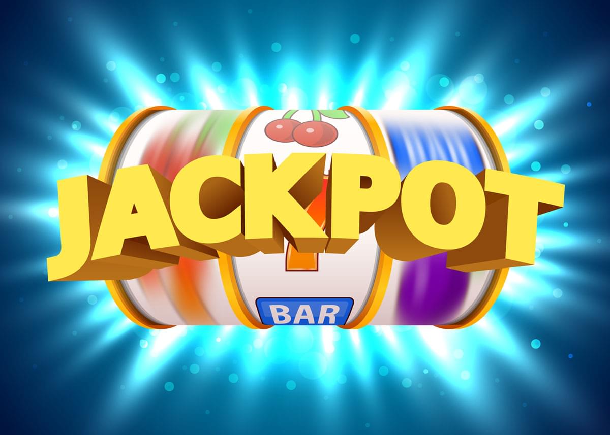 animovaná grafika Jackpot, herní válce VLT, záře