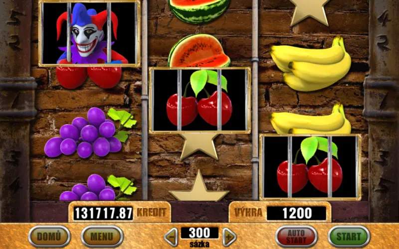 screenshot hry, joker, ovocne symboly, hvězdy