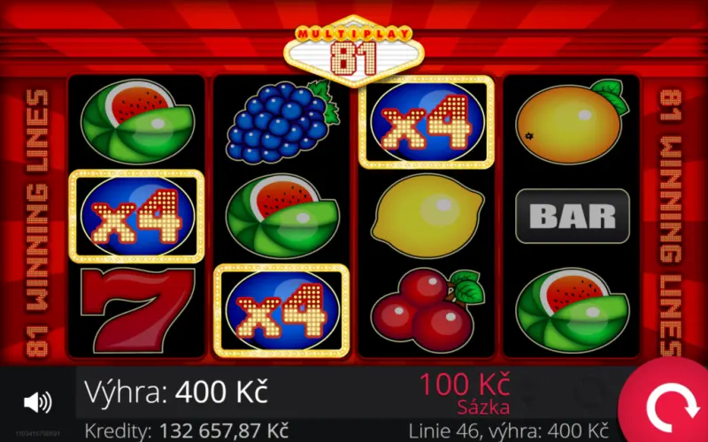multiplikátor screenshot hry, sedmy, třešně, bar