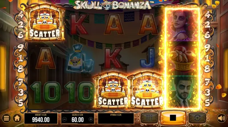 skull bonanza, screenshot hry, zlaty hrad
