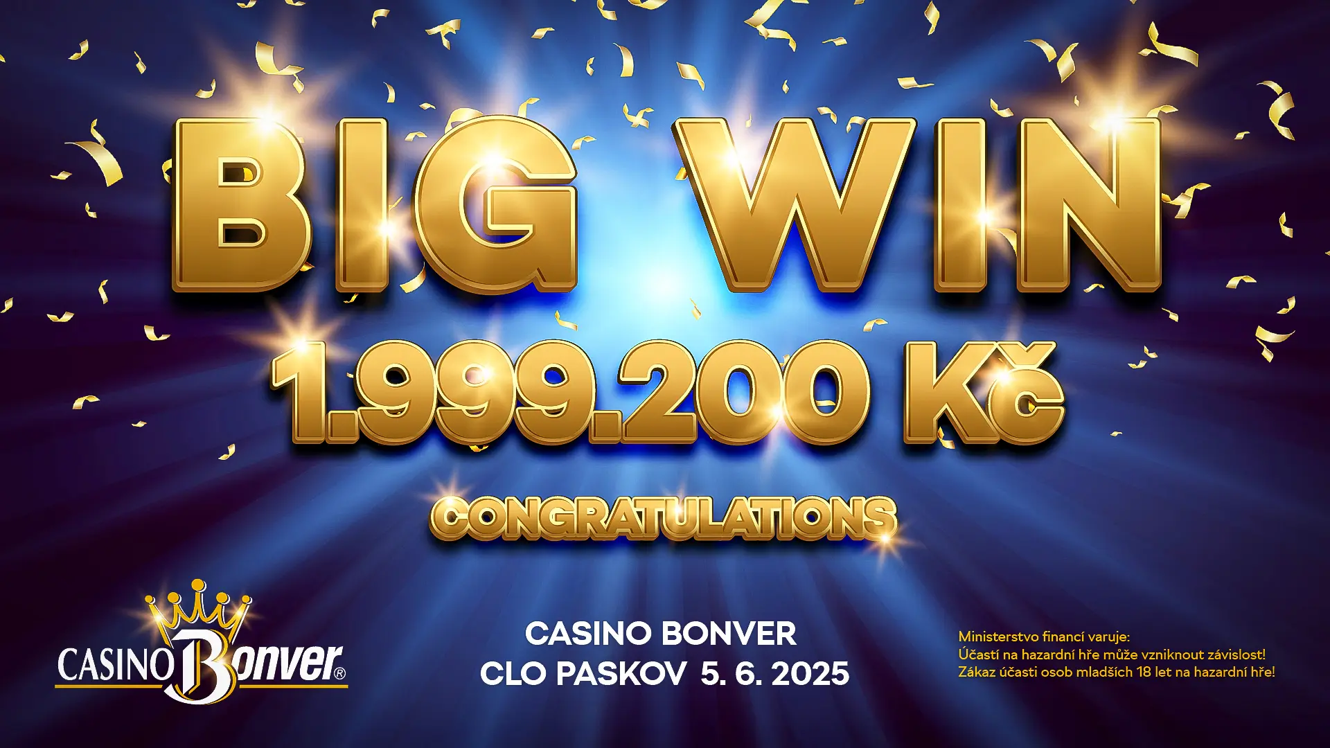 Když zafunguje odvaha: Výhra téměř 2 miliony v Bonver Paskov!