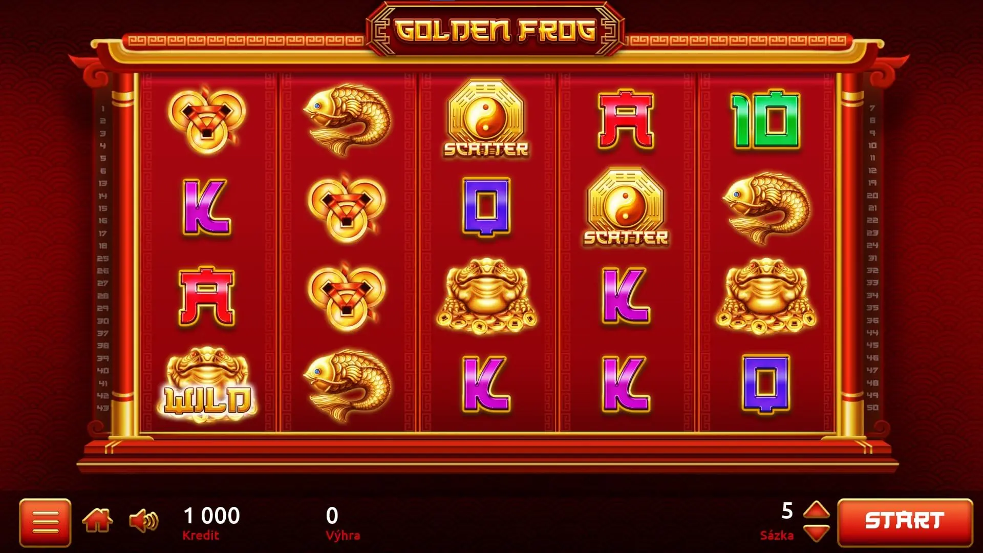 Golden Frog hra pro VLT MLT ONE, screenshot