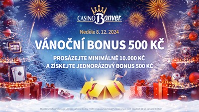 Advent plný odměn: Získejte 500 Kč Bonus v Casinech a Clubech Bonver!
