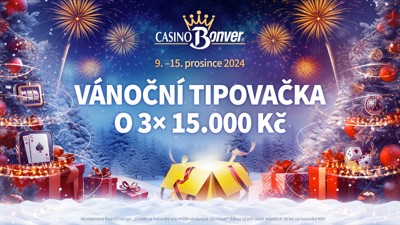 Vánoční tipovačka o 3x 15 000 Kč je v polovině
